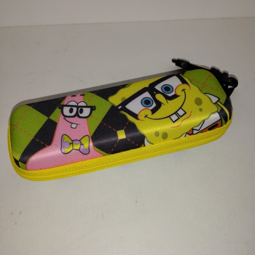 NEW - Kids Nickelodeon Spongebob Squarepants Eyeglasses Sunglasses Case W/ Clip